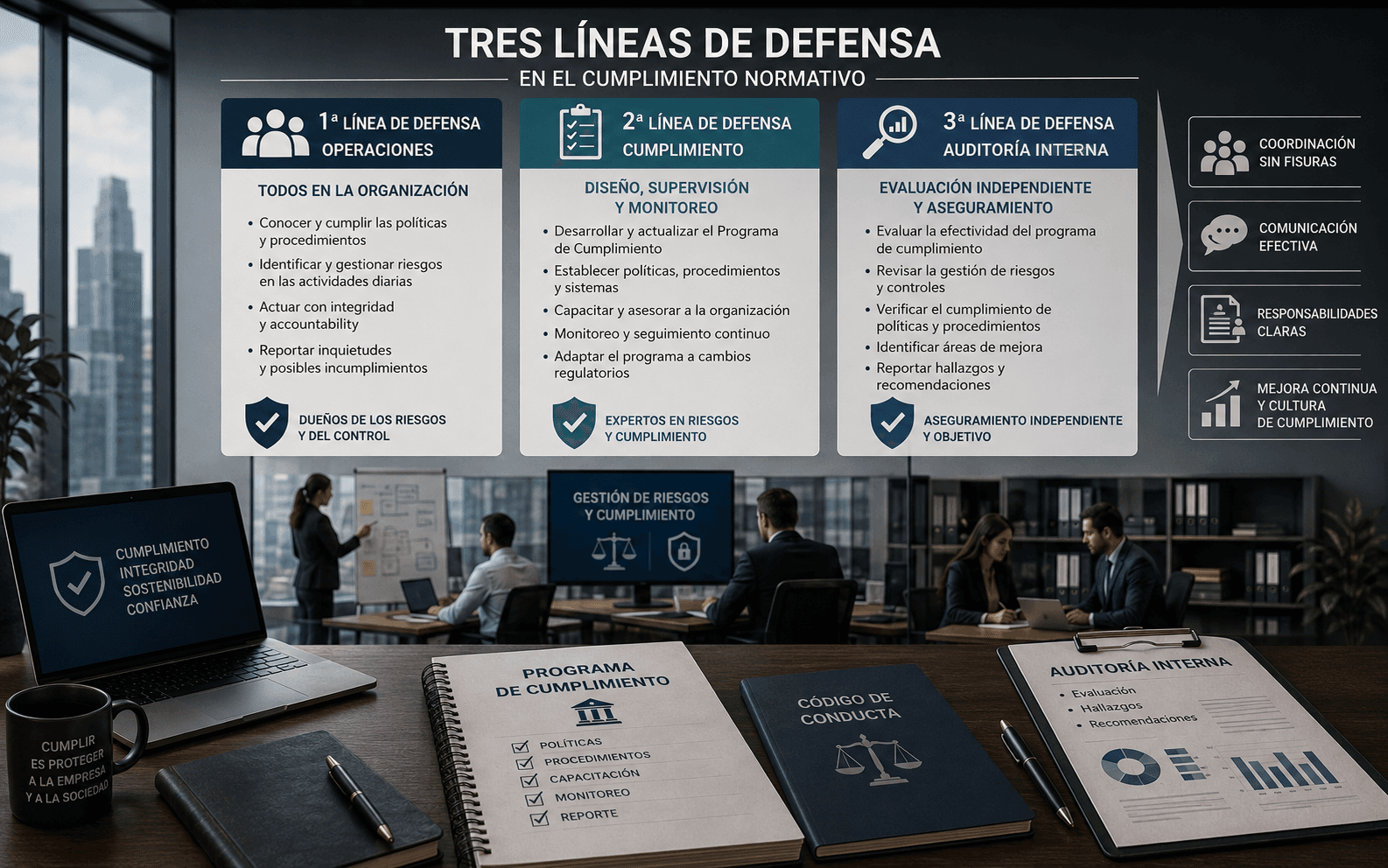 Las tres líneas de defensa en el Compliance