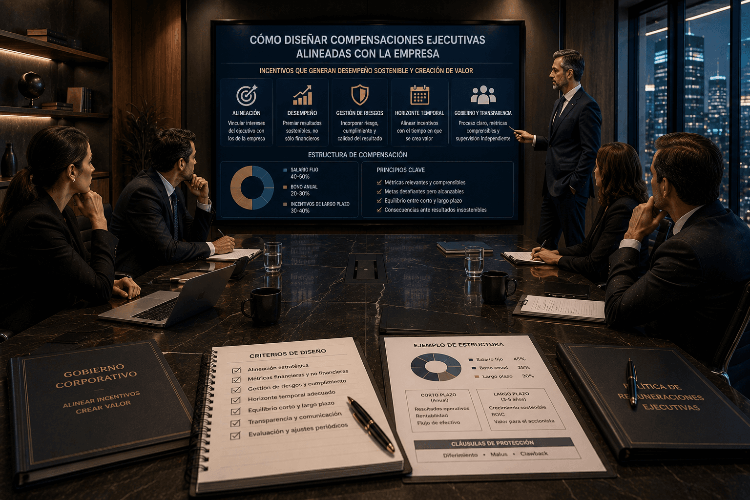 Cómo diseñar compensaciones ejecutivas alineadas con la empresa