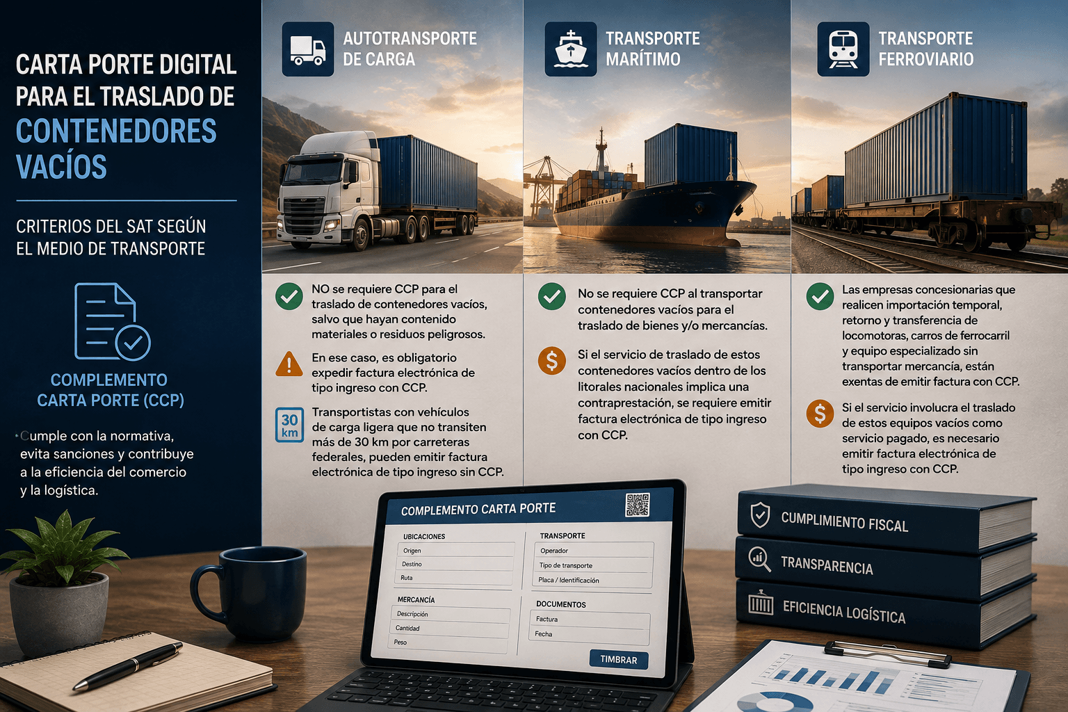Emisión de carta porte digital para el traslado de contenedores vacíos