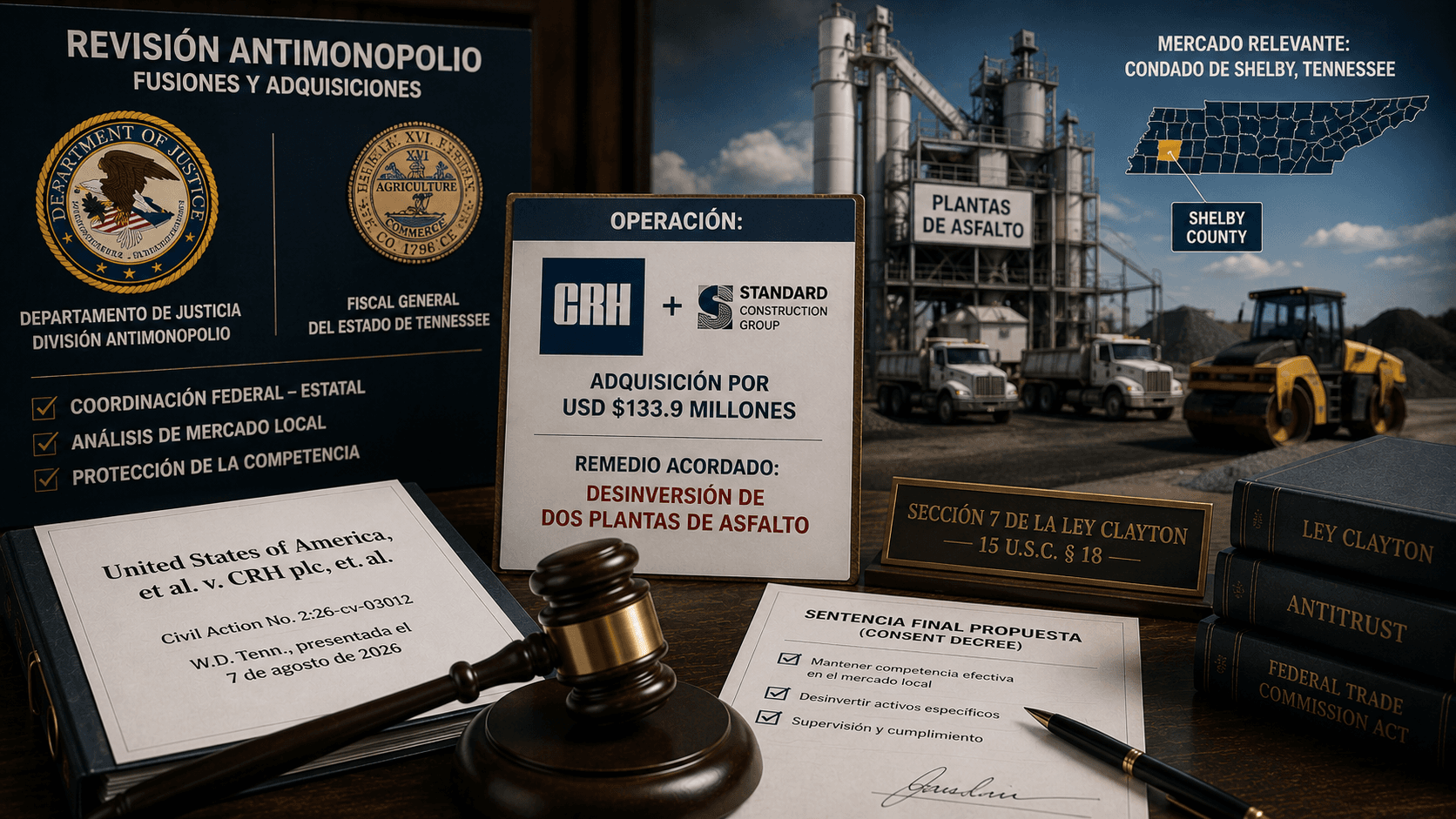 El Departamento de Justicia condiciona la compra de Standard por CRH en Tennessee