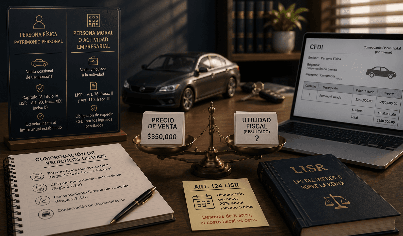 Tratamiento fiscal de la venta de un automóvil usado
