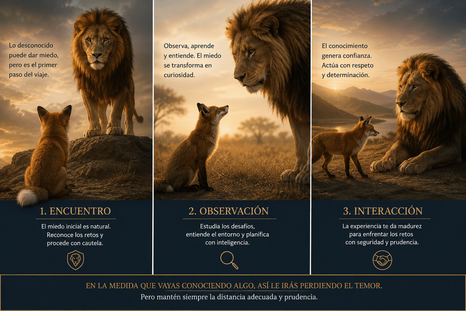 Entre la valentía y la prudencia: Fábula de la zorra y el león